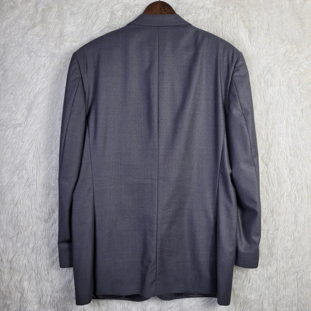 Saks Fifth Avenue BLACK Ermenegildo Zegna Grey Wool Suit Jacket Blazer 44L